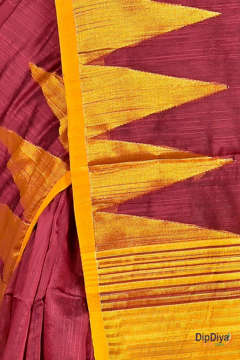 Maroon Cotton Blended Pariva Hand Loom Saree (363)